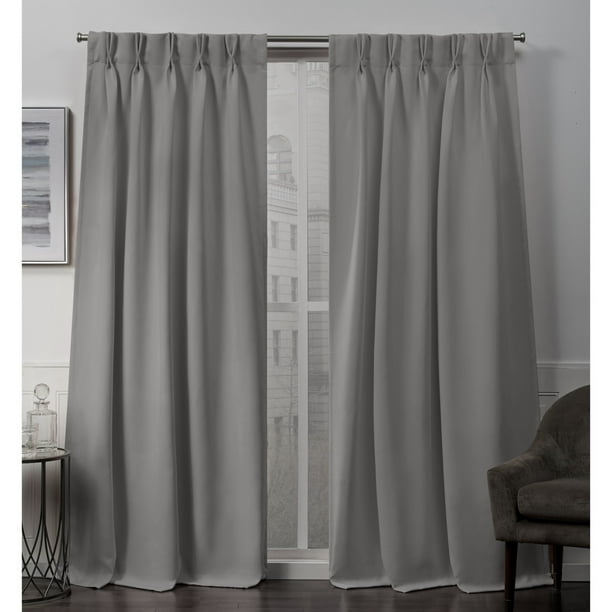 Grey Blackout Curtains Plain Thermal Tape Top Ready Made 3" Pencil Pleat Pairs